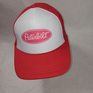 FOAM MESH TRUCKER HAT PETERBILT RED AND WHITE